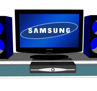 现代电视柜su模型