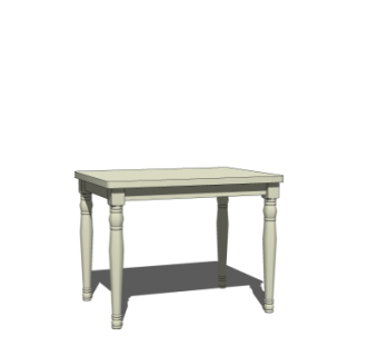 简欧白色书桌su模型