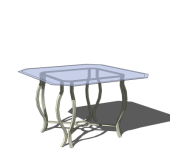 现代玻璃休闲桌子su模型