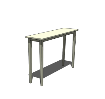 现代实木长条凳子su模型