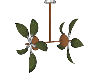 现代电风扇吊扇su模型