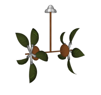 现代电风扇吊扇su模型