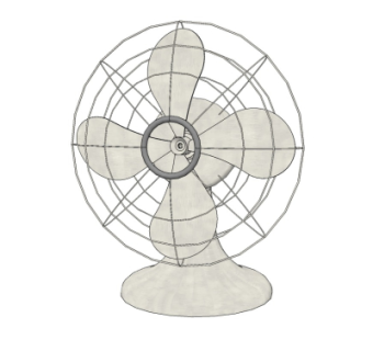 现代电风扇su模型