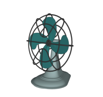 现代电风扇su模型
