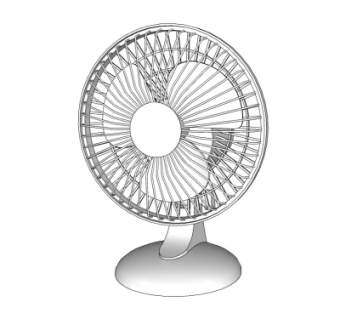 现代电风扇su模型