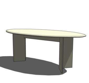 现代椭圆形书桌su模型