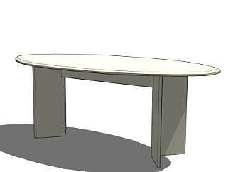 现代椭圆形书桌su模型