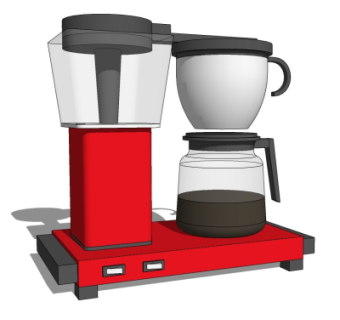 现代咖啡机su模型