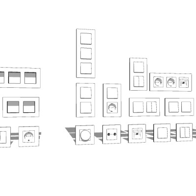 现代开关插座面板su模型