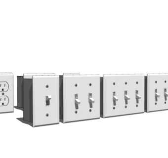 现代开关插座面板su模型