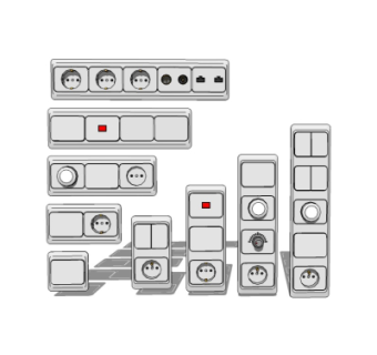 现代开关插座面板su模型