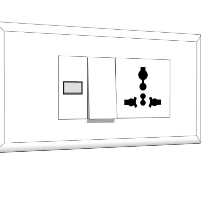 现代开关插座面板su模型