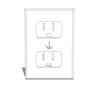 现代开关插座面板su模型