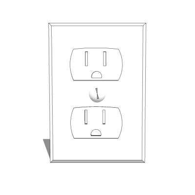 现代开关插座面板su模型