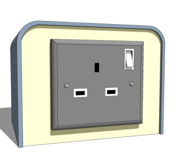 现代开关插座面板su模型