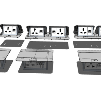现代开关插座面板su模型