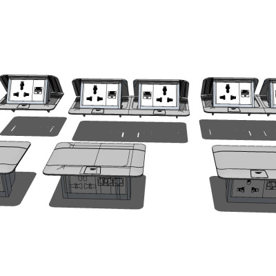 现代开关插座面板su模型