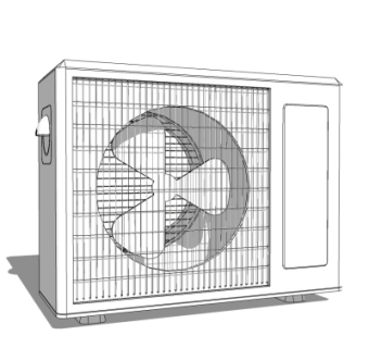 现代空调外机su模型