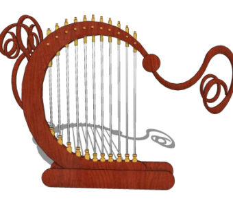 现代竖琴su模型