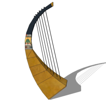 现代竖琴su模型