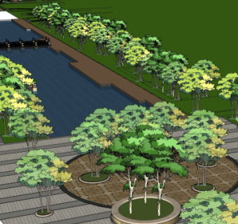 现代城市水系统su模型