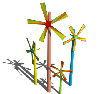 现代风车su模型