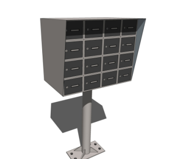 现代钢制信报箱su模型