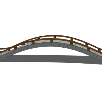 现代拱桥免费su模型