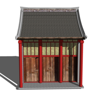 中式房屋建筑su模型