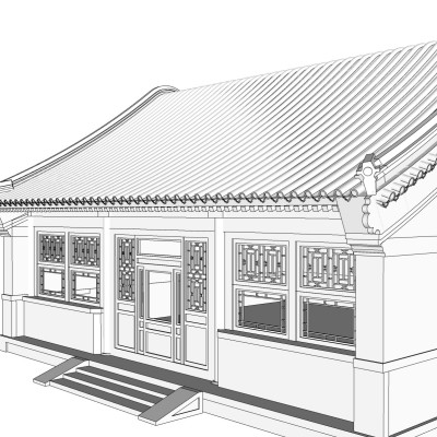 中式房屋建筑su模型