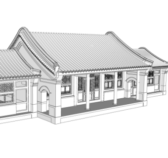 中式房屋建筑su模型