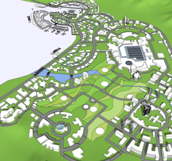 现代建筑规划su模型