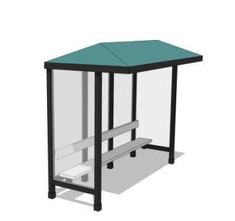 现代候车亭su模型