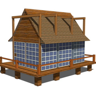 日式小木屋su模型