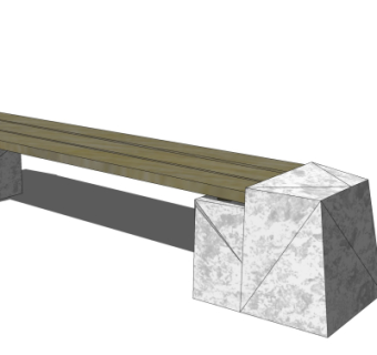 现代户外长凳su模型