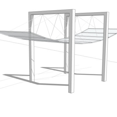 现代景观雨棚su模型