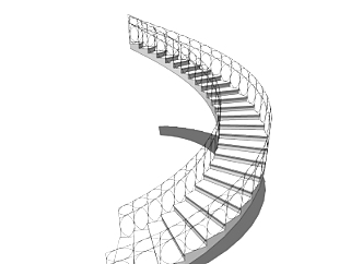 现代旋转楼梯su模型