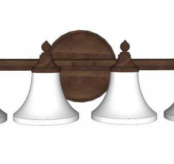 欧式金属壁灯su模型