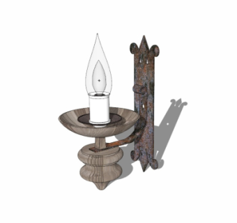 工业风金属壁灯su模型