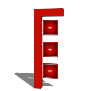 现代路灯式广告牌su模型