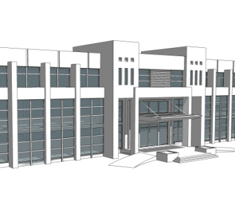 现代办公楼外观su模型