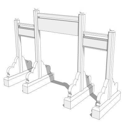 中式牌坊su模型