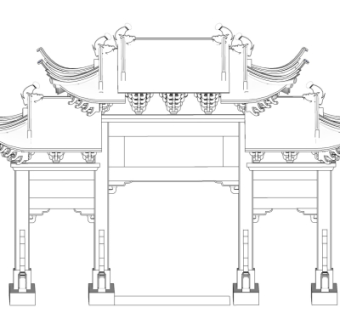 中式牌坊免费su模型