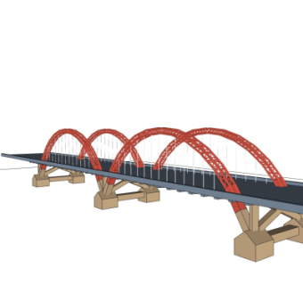 现代桥梁免费su模型