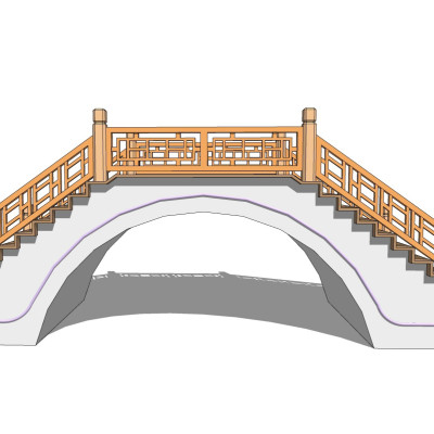 中式拱桥su模型