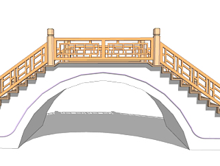 中式拱桥免费su模型