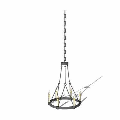 工业风金属烛台吊灯su模型