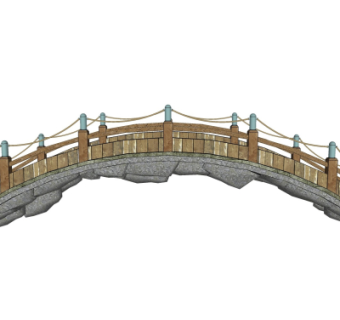 现代拱桥免费su模型