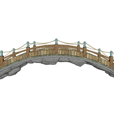 现代拱桥免费su模型