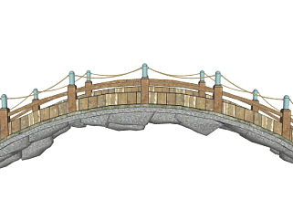 现代拱桥免费su模型